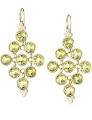 Ray Griffiths 18k Yellow Gold 6mm Round Multi-Triple Diamond Top and Bottom with Drop Earrings