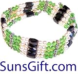 Magnetic Hematite Bracelet Necklace Pearl Green 32'