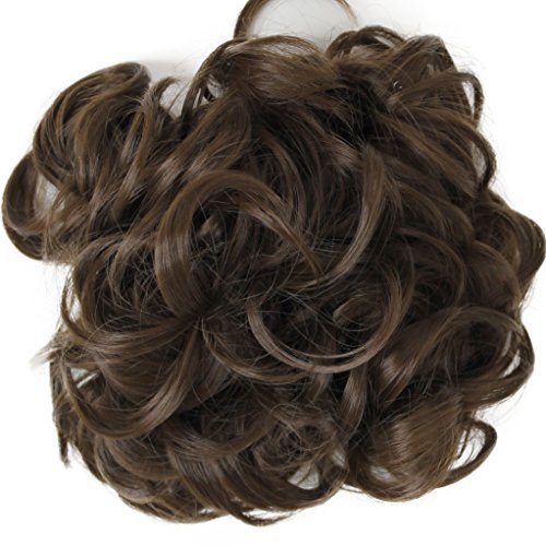PRETTYSHOP XXXL Hairpiece Hair Wrap Scrunchie Scrunchy Updos, VOLUMINOUS, Curly Messy Bun, Different Colors Available
