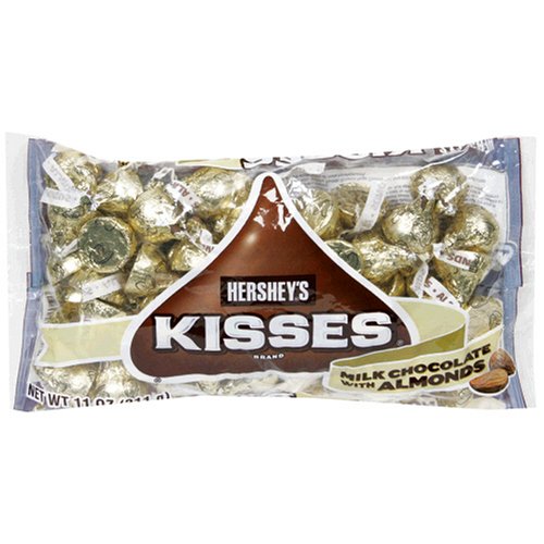 Hershey's Milk Chocolate Kisses with Almonds, 11-Ounce Bags (Pack of 6) by Hershey