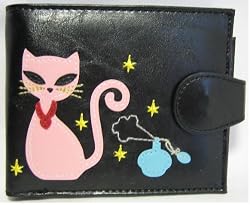 Cat and Magic Lamp Majestic Cat Wallet Black