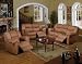 3pc Saddle Brown Microfiber Motion Recliner Loveseat Sofa Set