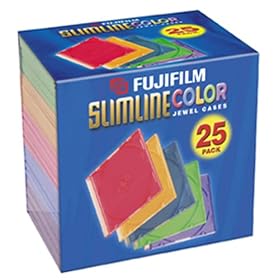 Fujifilm Media 25367025 Empty Color Slim Jewel Cases - 25 Pack