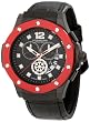 Stuhrling Original Men's 160F2.332T51 Apocalypse Trinity Chronograph Black IP Red Bezel Watch