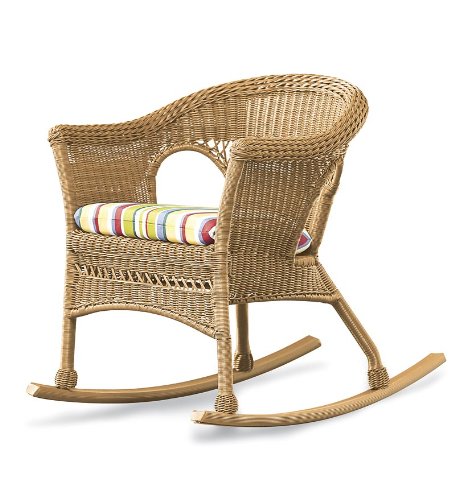 All-Weather Resin Outdoor Everyday Wicker Rocker, in Tan