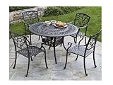 Darlee Catalina Cast Aluminum Outdoor Patio Table Set With Cushions - 48 Inch Round - Antique Bronze