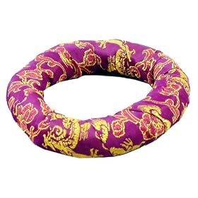 Tibetan Singing Bowl Cushion Purple Silk Ring