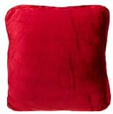 Brentwood Microplush 18-by-18-Inch Box Pillow, Red