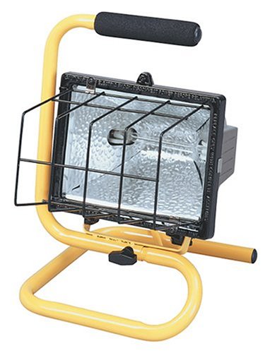 Coleman Cable 07775 One-Light 500-Watt Quartz Halogen Light with Hand-Held Pivot-Base