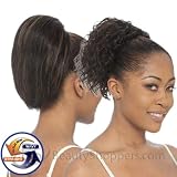 MILKY WAY 100% Human Hair Ponytail - INDIAN DEEP PONY 8 (Wet & Wavy) - 1B OFF BLACK