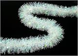 Fancy Iridescent Frosted Starburst Christmas Tinsel Garland 12'