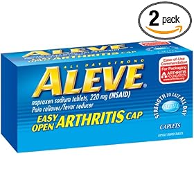 Aleve All Day Strong Pain Reliever/Fever Reducer Caplets, 200-Count Bottles (Pack of 2)