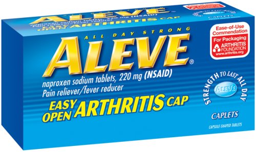 Aleve All Day Strong Pain Reliever/Fever Reducer Caplets, 200-Count Bottles (Pack of 2)
