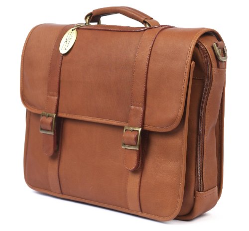 ClaireChase Porthole Style Laptop Briefcase (Saddle)
