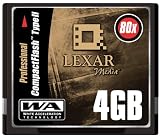 Lexar コンパクトフラッシュカード 4GB 80倍速WA TypeII CFB4GB-80-380