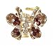 Hair Clip - H3- Crystal Butterfly Flower - Sm Size (7/8" x 11/16") ~ Smoky Topaz (Brown)