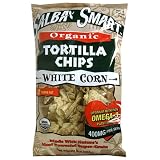 Salba Smart Organic White Corn Tortilla Chips, 9-Ounce Bags (Pack of 12)