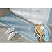InterDesign Microfiber Spa Bathroom Shower and Tub Accent Rug, 58 x 21, Water