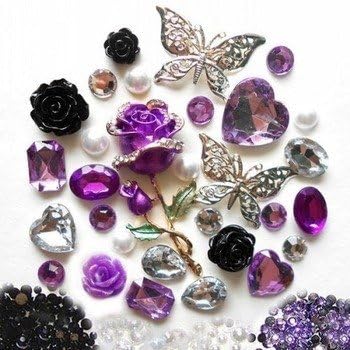 Sexy DIY Purple Set Bling Alloy Phone Deco Rose Set for DIY Phone Covers Cosmetic Boxes Jewelry Cases