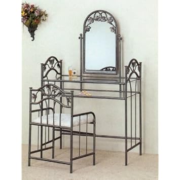 3 pc nickel bronze finish bedroom vanity make up sets