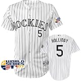 Matt Holliday Colorado Rockies Home Pinstripe On-Field 2007 World Series Authentic Jersey at Majestic