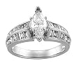 14K White Gold Diamond Engagement Ring Semimount - 1.00 Ct. - CENTER STONE NOT INCLUDED
