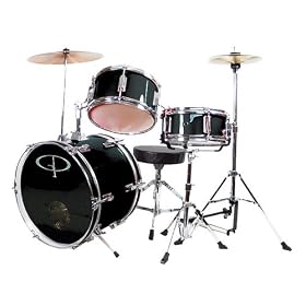 Click here to buy GP Percussion 3-pc. Complete Junior Drum Set - Black by GP Percussion.