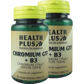 Health Plus Chromium Gtf + B3 Mineral Supplement - 2 X Packs Of 60 Tablets (120 Tablets)