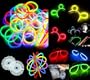 100 Knicklichter, Glow Sticks, Leuchtsticks+5 Leuchtbrille+5 Leucht Haarreifen+100Konnektoren+Kreisverbinder