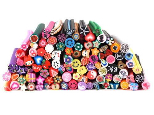 Bundle Monster - 100 bâtons fimo de décorations autocollantes relief pour ongles - manucure Bundle Monster - 100 bâtons fimo de décorations autocollantes relief pour ongles - manucure