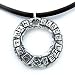 Peace Lies Within Open Circle Necklace - Sterling Silver and Leather
