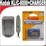 Kodak Li-Ion Rechargeable Digital Camera Battery KLIC-8000 , Compatible With The Following Kodak Cameras Z812 IS , Z1085 IS , Z712 IS , Z8612 IS , Z1012 IS , Z612 + Home / Car Charger