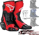 ALPINESTARS SMX PLUS RED/BLACK MOTORCYCLE BOOTS 46/11.5