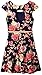 ZUNIE Big Girls' Short Sleeve Floral Textured Knit Dress with Hard Belt