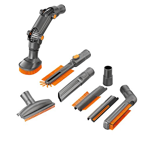 Read About VonHaus Universal Vacuum Cleaner Attachments / Accessories for 32mm (1 1/4 inch) & 35mm (1 3/8 inch) Standard Hose – 8 Pc Crevice Upholstery Brush Tool Cleaning Kit