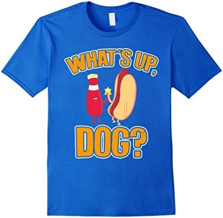 Men's What's Up Dog? Dawg Cute Funny Hilarious Pun Joke Tee Shirt 3XL Royal Blue