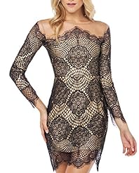 Sexy Long Sleeves Cocktail Cotton Lace Illusion Asymmetric Bodycon Dress/Prom Dress/Party Dress 