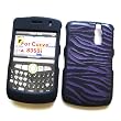 BlackBerry Curve 8350i (Sprint / Nextel) Snap On Protector Hard Case "Black & Purple Zebra" Design