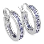 1.10 Carat Genuine Tanzanite .925 Silver Earrings