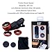 New Clip Lens Apexel 3 in 1 Phone Lens Kit 180 Degree Fisheye + 0.65x Supreme Wide Angle + 10x Macro Lens for Iphone Samsung Phones Tablets Red