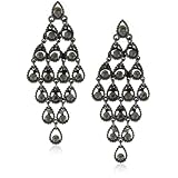 Leslie Danzis Gunmetal Crystal Chandelier Earr