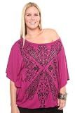 Torrid Plus Size Magenta Boho Flutter Sleeve Tee