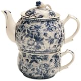 Blue & Cream Floral Tea for One