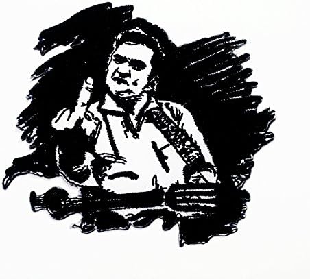 Johnny cash Patches Music Band Patches Embroidered Iron/sew on Patch to Cloth, Jacket, Jean, Cap, T-shirt and Etc. New with High Quality for Your Cloth By Jupeter