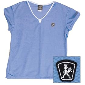 Buy Ladies Balle de Match Chevron V-Neck Top-Blue by Balle de Match