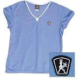 Womens Balle de Match Chevron V-Neck Top-Blue