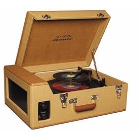 Crosley CR89 Traveler Stack-o-Matic Turntable, Brown/Tweed