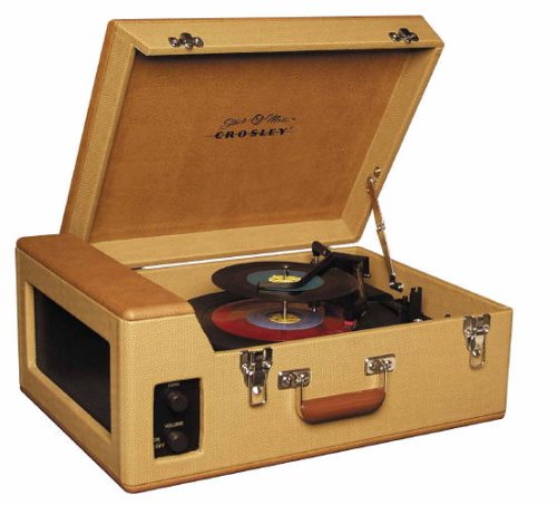 Crosley CR89 Traveler Stack-o-Matic Turntable, Brown/Tweed