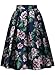 Missmay Women's Vintage Pleated Floral Print Flared Casual Swing Skirts