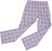 Adult Flannel Pants Tie Cord Waist No Fly Lavender and White Plaid